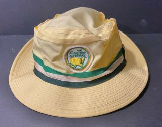 Vintage Augusta National Golf Club Members Yellow Bucket Hat Rare Not Masters