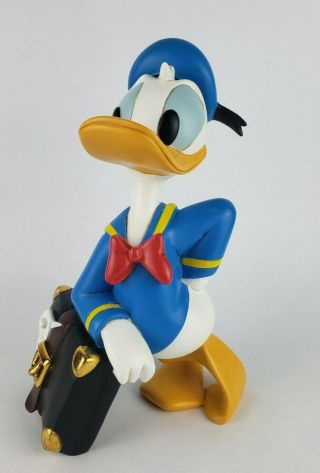Vintage Donald Duck With Suitcase Figurine Statue Rare