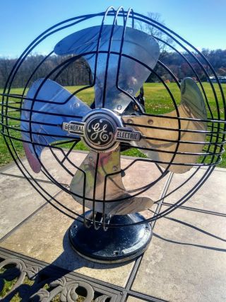 Rare General Electric Vortalex 12 " 3 Speed Metal Osculating Fan