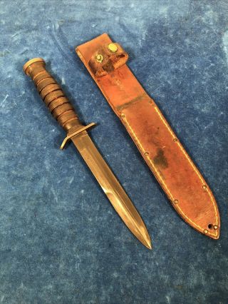 Rare Sterile WW2 US M3 Fighting Knife w/ IDed Sheath 723 2