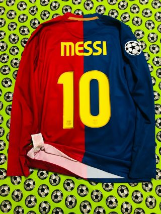 Ultra Rare Nike Fc Barcelona Home Soccer Football 2008 2009 Lionel Messi L/s