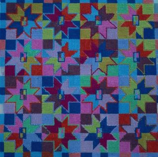 Ehrman Kaffe Fassett Fresco Star Crimson Needlepoint Tapestry Kit Rare Kelim