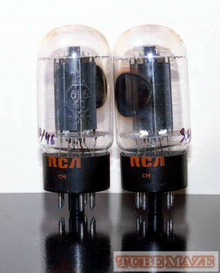 Rare Matched Pair Rca 6l6gc Black Plates Tubes - 1969 Holly Grail - Very Strong