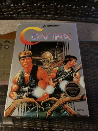 Contra First Edition Nes 1987 Complete.  Konami Rare
