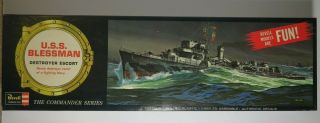 1966 Revell Uss Blessman Navy Destroyer Escort Ship H - 428:170 Scale 1:249 Rare