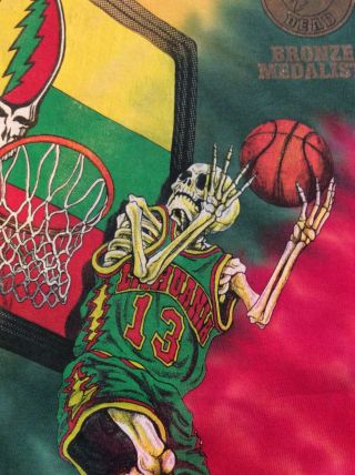 Rare Vintage 1996 Grateful Dead Lithuania Basketball Tie Dye T - Shirt