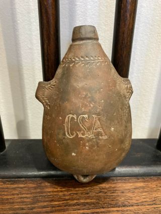 Rare Old (?) Confederate Csa Pottery Or Clay Powder Flask
