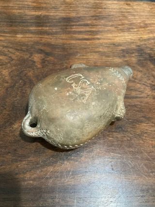 Rare old (?) Confederate CSA pottery or clay powder flask 3