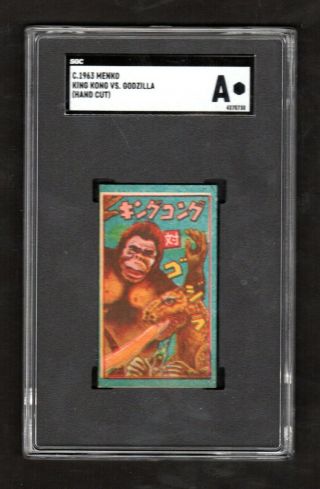 Rare 1963 Menko King Kong Vs Godzilla Sgc Graded Tough Japanese Card