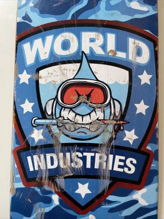RARE Vintage World Industries Wet Willy Skateboard Deck Soul Grind 3