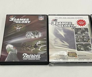 England Patriots 3 Games to Glory 1 2 & 3 RARE OOP I II III Bowl DVDs 3