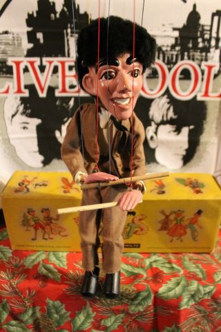 Beatles 1964 Drummer Marionette Pelham Puppets Pop Singer Ringo Box Rare Vintage
