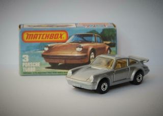 Matchbox Lesney Superfast No.  3 Porsche Turbo Rare Tan Interior 1979