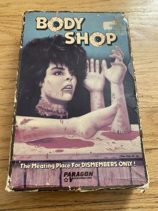 1986 Paragon Video Body Shop Doctor Gore Big Box Horror Vhs Rare