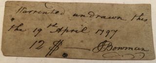 RARE CITY OF WASHINGTON D.  C.  CANAL LOTTERY TICKET SIGNED BY DANIEL CARROLL 1796 2