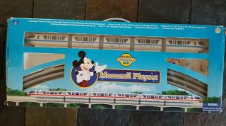 Walt Disney World Monorail Playset Blue Line Train Set W/ Box Rare Blue