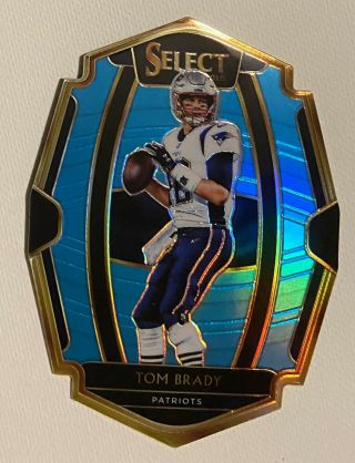 Tom Brady 2018 Panini Select Premier Level Die - Cut Blue & Gold Prizm /99 (rare