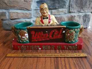Vintage Rare Utica Club Beer Chalkware Brewery Figure Barback Stein Uc Ny Can