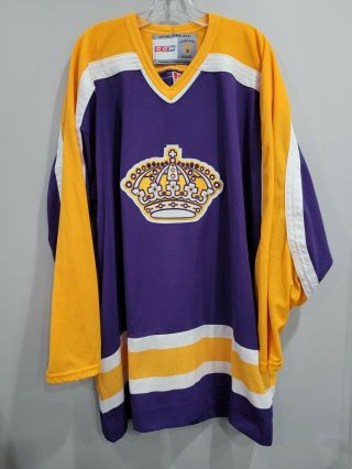 Rare Vtg Los Angeles Kings Ccm Authentic Gold Purple Hockey Jersey Men Jumbo 4xl