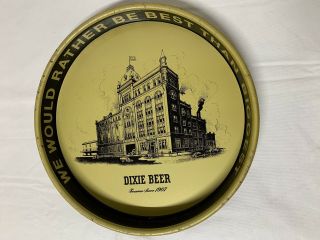 Vintage Dixie Beer Brewery Tray Sign Tin Brewing Factory Orleans - Rare Find