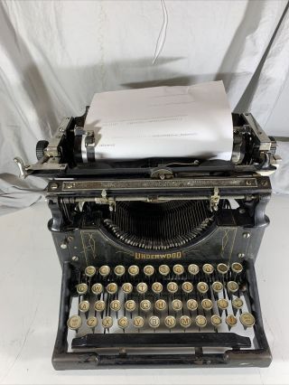 Rare Antique Underwood Typewriter 4 Or 5 S/n 81710 - 5 1905