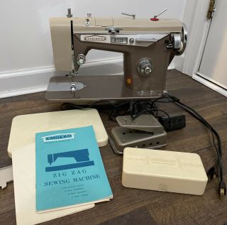 Vintage Rare Emdeko Zig Zag Sewing Machine - Model Nh - 59340 - Made In Japan