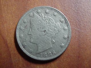 1886 Us Liberty V Nickel Rare Key Date Vf,  Details Coin In Usa