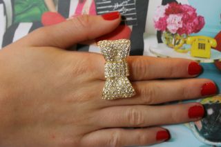 Kate Spade Large All Wrapped Up Pave Bow Ring Size 6 A Rare Find - Stunning