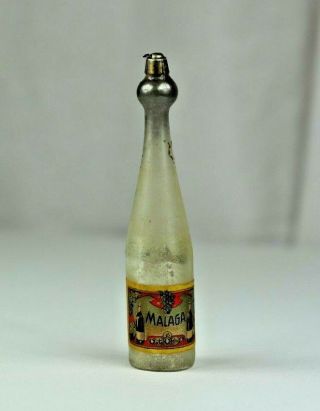 Rare Antique German Malaga Liquor Wine Bottle Paper Label Christmas Ornament
