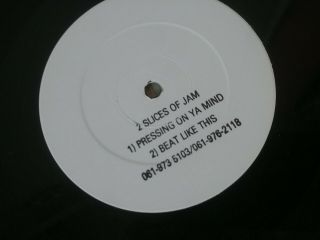 Rare 12 " White Label Dj Promo 2 Slices Of Jam " Pressing On Ya Mind " 1992