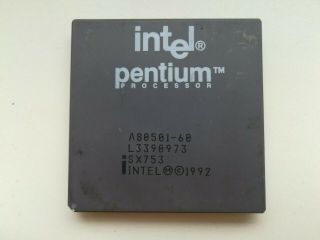 Intel Pentium 60 Sx753 A80501 - 60 Very Rare Fdiv Pentium Vintage Cpu Gold