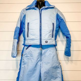 Vintage Sportscaster Snowsuit 3 Piece Small Blue Women 