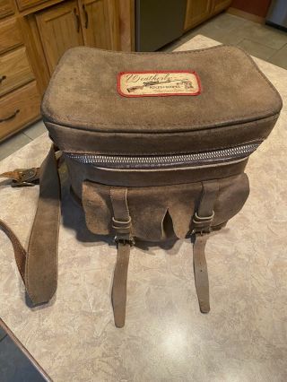 Vintage Weatherby Suede Leather Shooting Bag 1950’s/60’s.  Rare