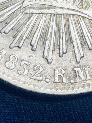 1832 - DO RM/L Mexico Republic 8 Reales Coin with European Dies - RARE Grade 3