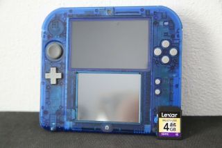Rare Crystal Blue Nintendo 2ds With Sd Card Plays Ds And 3ds Games