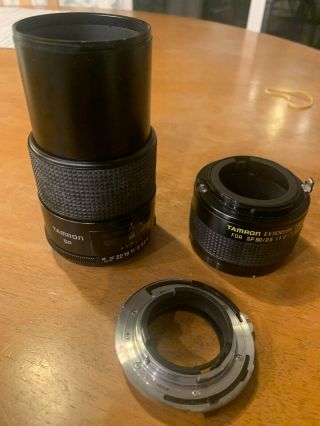 Tamron Sp 90mm F/2.  5 Mf Macro Lens 52b For Nikon F Mount W/ Extension Tube Rare