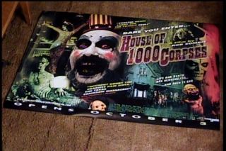 House Of 1000 Corpses Roll Orig British Quad 30x40 Movie Poster Rob Zombie Rare