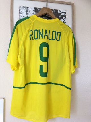Brazil Nike 2002 World Cup Final Ronaldo 9 Shirt Retro Rare Classic Xl Size