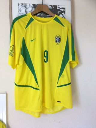 Brazil Nike 2002 World Cup Final Ronaldo 9 Shirt Retro Rare Classic Xl Size 2