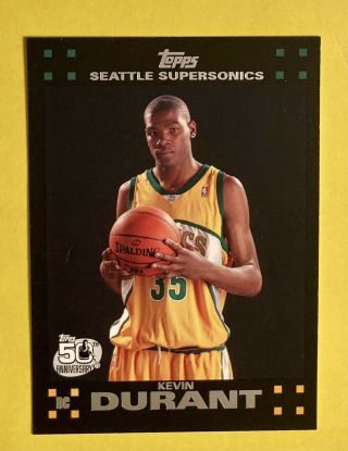 Kevin Durant 07/08 Topps Black Rookie Sp Rare 50th Anniversary