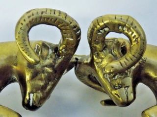 Rams Fighting Brass Very Rare Vintage Unique For Collector Or Outdoor Enthusiast
