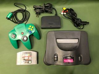Nintendo 64 N64 Blockbuster Console W/ Jumper Pak Green Controller Rare