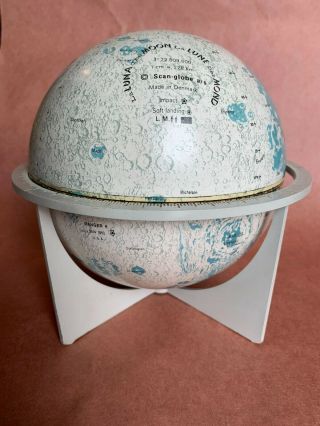 Rare Vintage Scan Globe A/s Luna The Moon - Made In Denmark - Apollo Landing