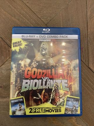Godzilla Vs.  Biollante,  Shark Vs.  Octopus (blu - Ray/dvd) Incredibly Rare Oop