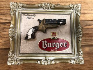 Burger Beer Rare Antique Gun Series Sign - The Sharps “four Shooter” Pistol 1859