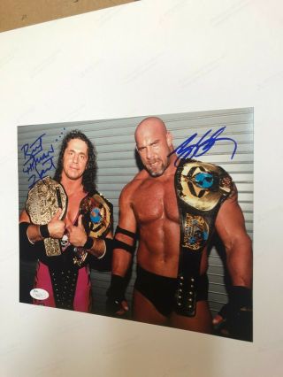 Wwe Wcw Bill Goldberg & Bret Hart Dual Signed Autographed 8x10 Photo Rare Jsa