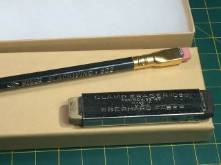 Vintage Eberhard Faber Blackwing 602,  Rare Pat 1921 Clamp Eraser 1085