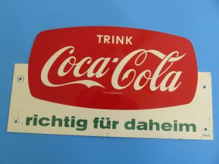 50 ' s ? Vintage Trink Coca - Cola German Sign richtig für daheim Schutzmarke Rare 2