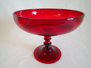 Cambridge Tally Ho Ruby Red Comport Compote Or Candy Dish Art Deco Vintage Rare
