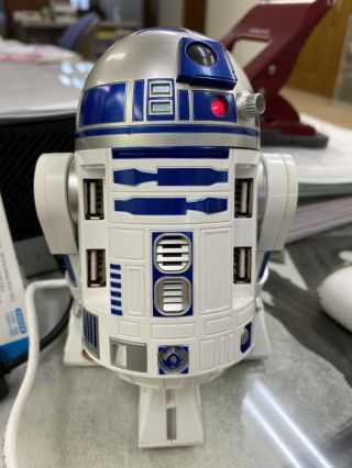 Star Wars R2 - D2 Usb Hub 4 Port Moving And Flashing With Electronic Sound Rare